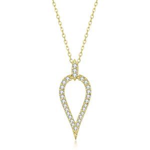 Real Diamond Leaf Style Pendant Fine Necklace Yellow Gold